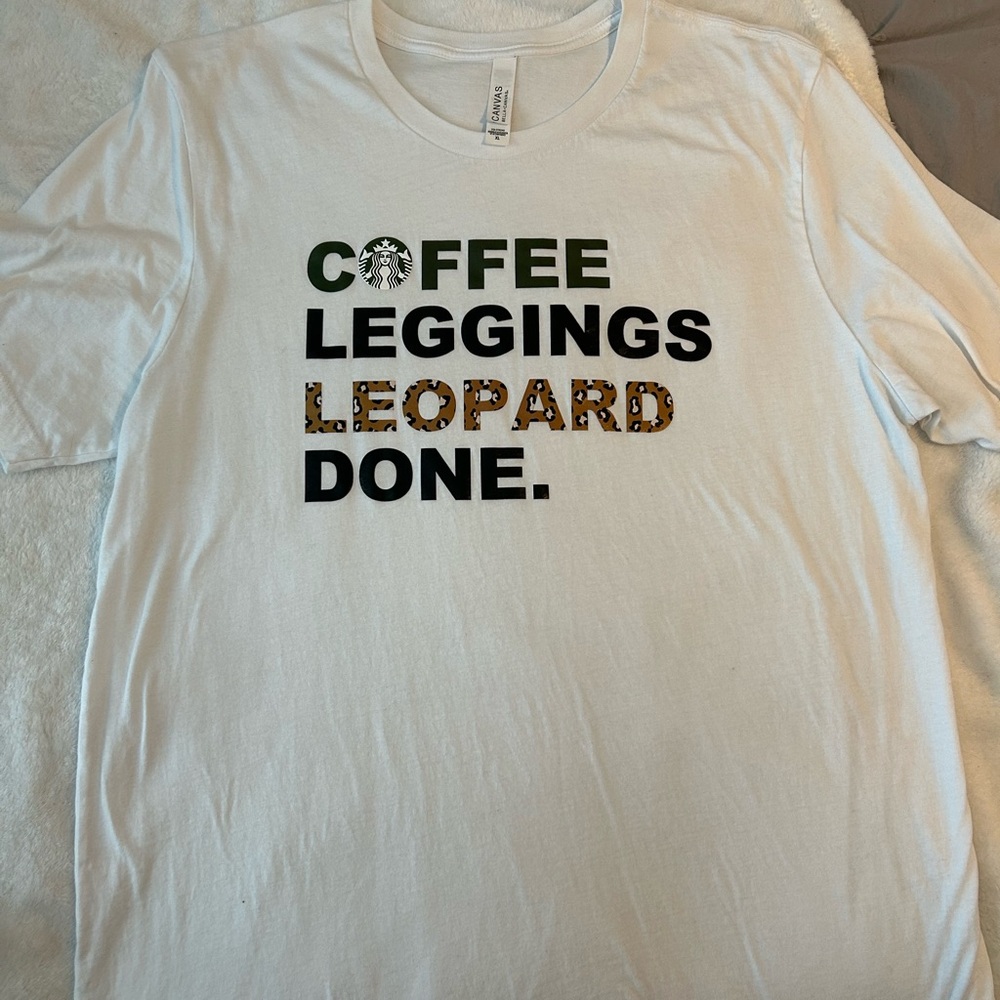 Coffee leopard leggings tee